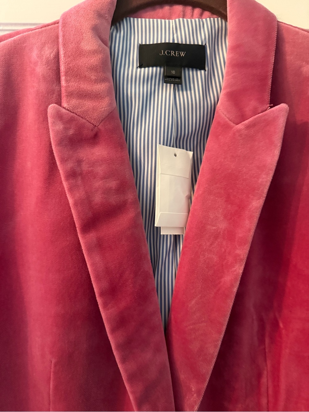 J. CREW PARKE Velvet Blazer in Dried Rose Single-Button Blazer size 16 NWT - Picture 2 of 8